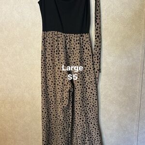 Black and Brown Polka Dot Jumpsuit